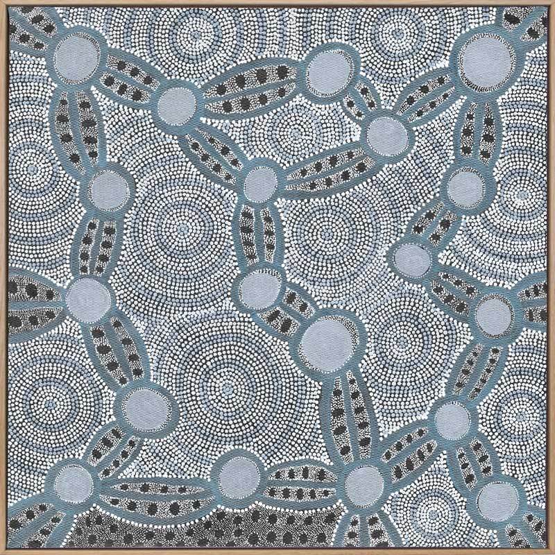 Wanakiji Jukurrpa Blue Canvas Art Print