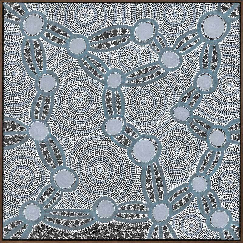 Wanakiji Jukurrpa Blue Canvas Art Print