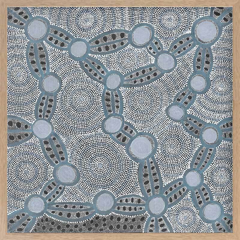 Wanakiji Jukurrpa Blue Framed Art Print