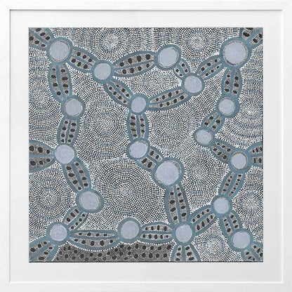 Wanakiji Jukurrpa Blue Framed Art Print