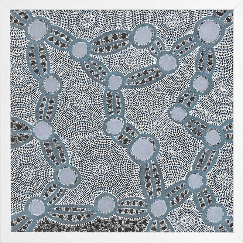 Wanakiji Jukurrpa Blue Framed Art Print