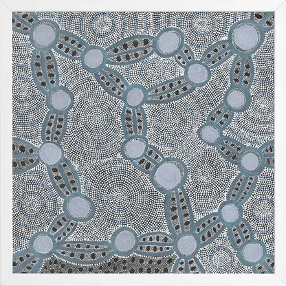 Wanakiji Jukurrpa Blue Framed Art Print