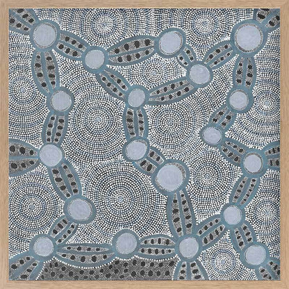 Wanakiji Jukurrpa Blue Framed Art Print