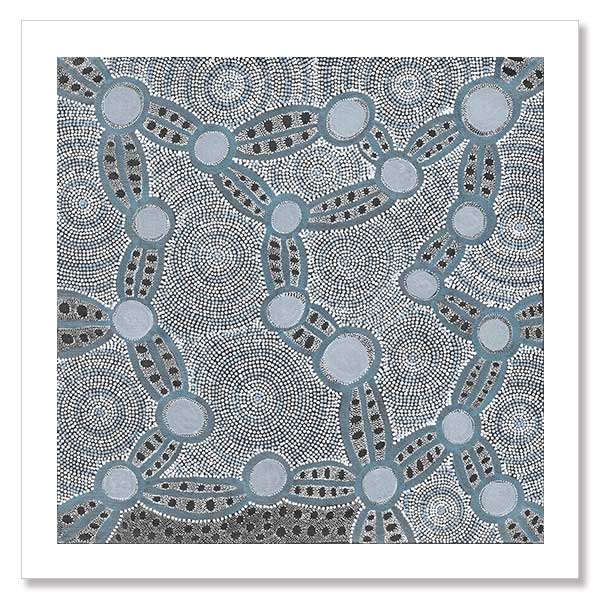 Wanakiji Jukurrpa Blue Unframed Art Print
