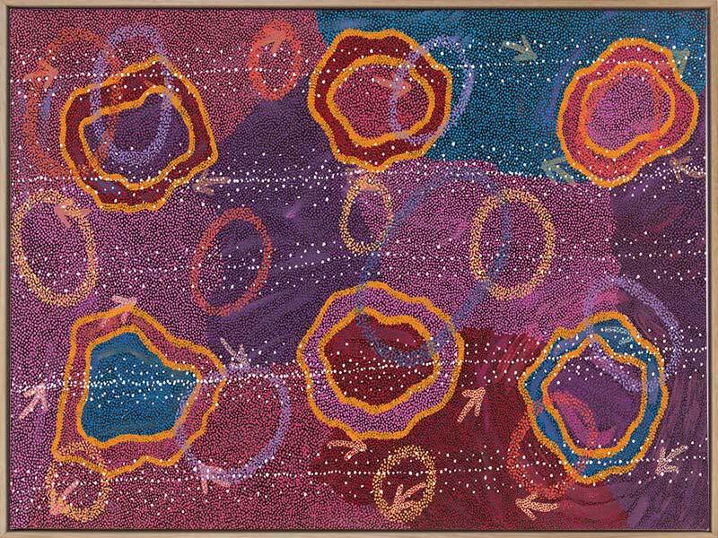 Yankirri Jukurrpa III Dark Pink Canvas Art Print