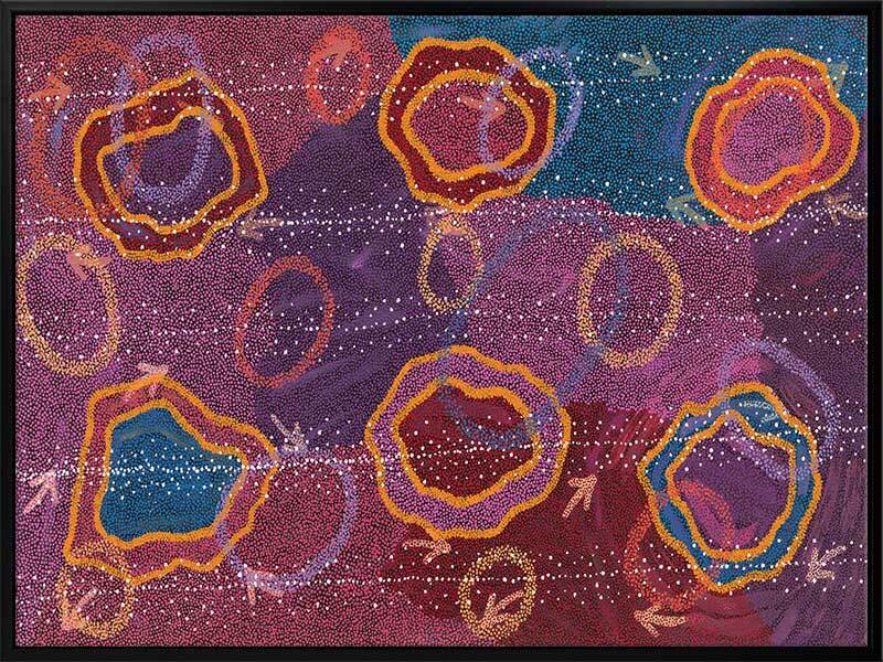 Yankirri Jukurrpa III Dark Pink Canvas Art Print