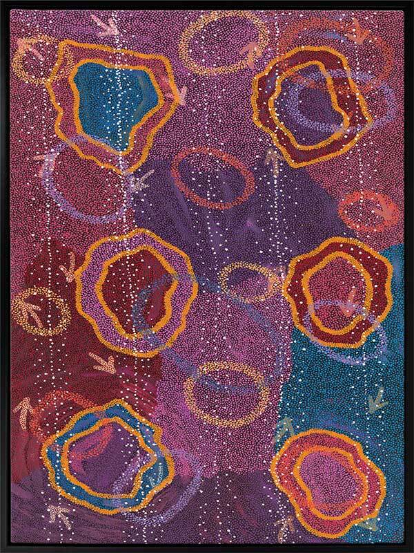 Yankirri Jukurrpa III Dark Pink Canvas Art Print