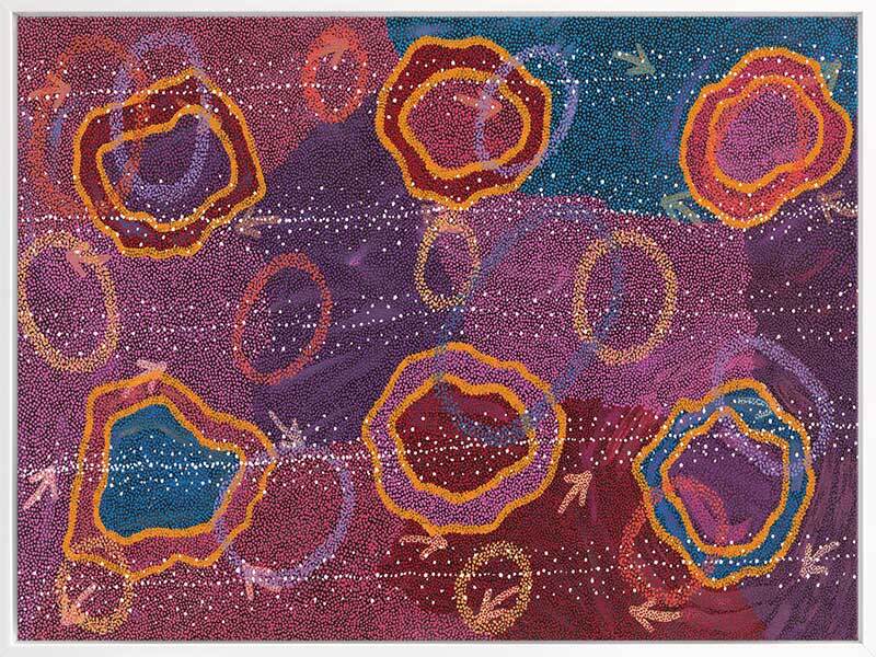 Yankirri Jukurrpa III Dark Pink Canvas Art Print