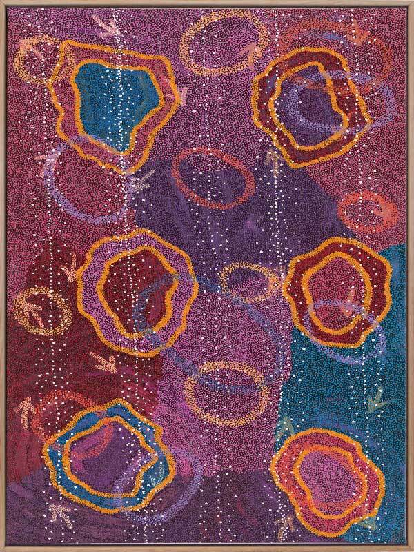 Yankirri Jukurrpa III Dark Pink Canvas Art Print