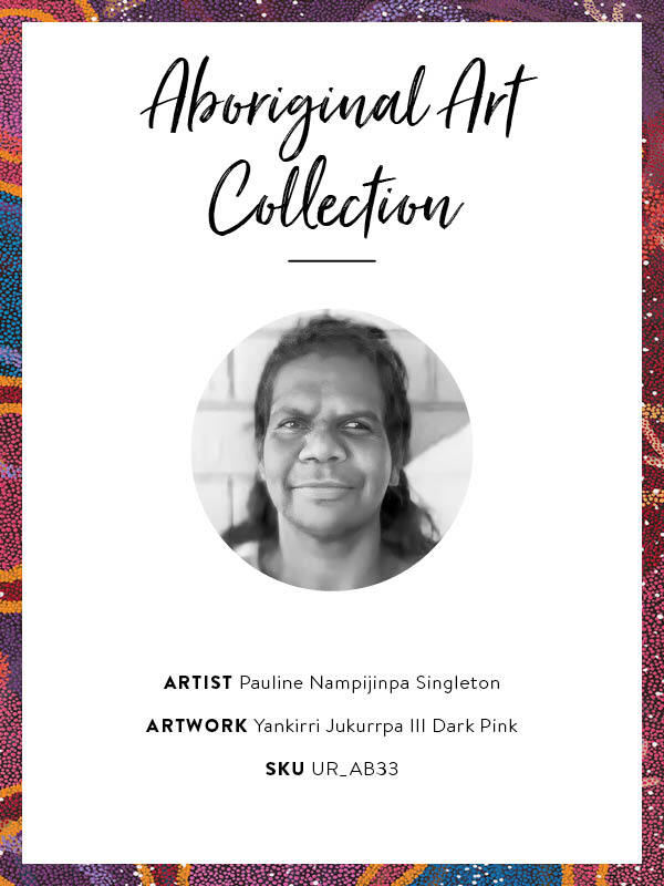 Yankirri Jukurrpa III Dark Pink Framed Art Print