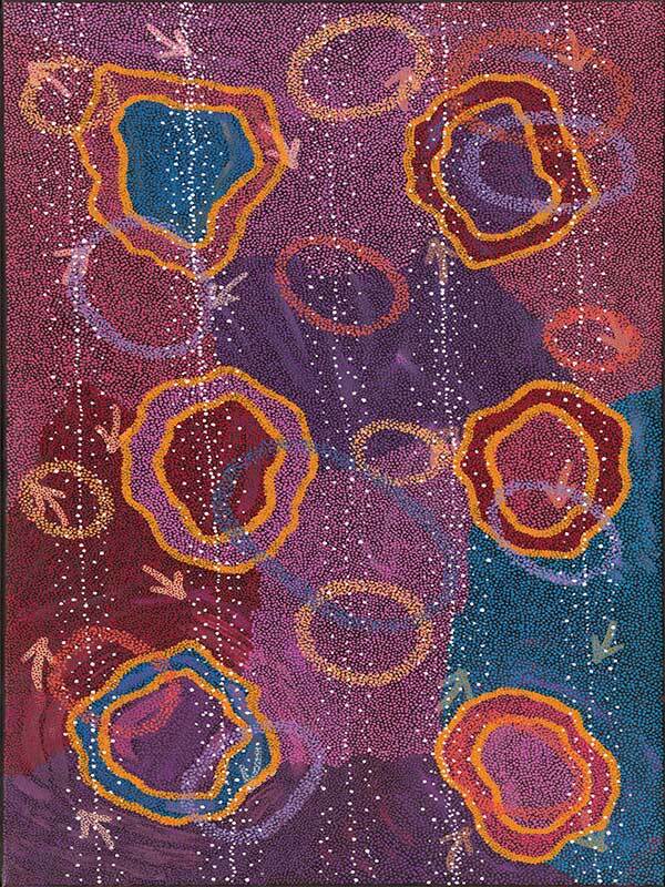 Yankirri Jukurrpa III Dark Pink Canvas Art Print