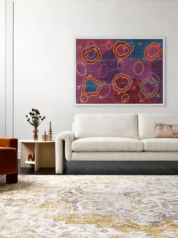 Yankirri Jukurrpa III Dark Pink Canvas Art Print | Lifestyle