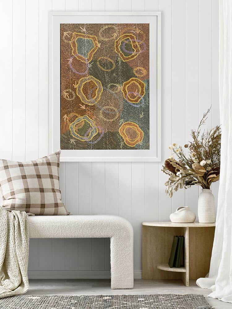 Yankirri Jukurrpa III Multicolour Framed Art Print