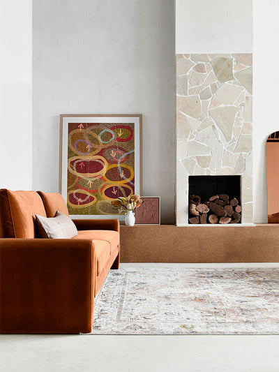 Yankirri Jukurrpa IV Red Framed Art Print | Lifestyle