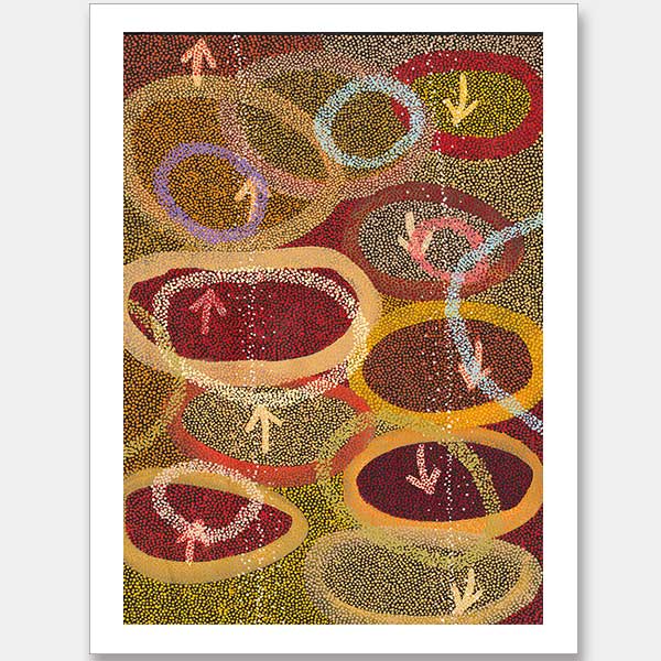 Yankirri Jukurrpa IV Red Unframed Art Print