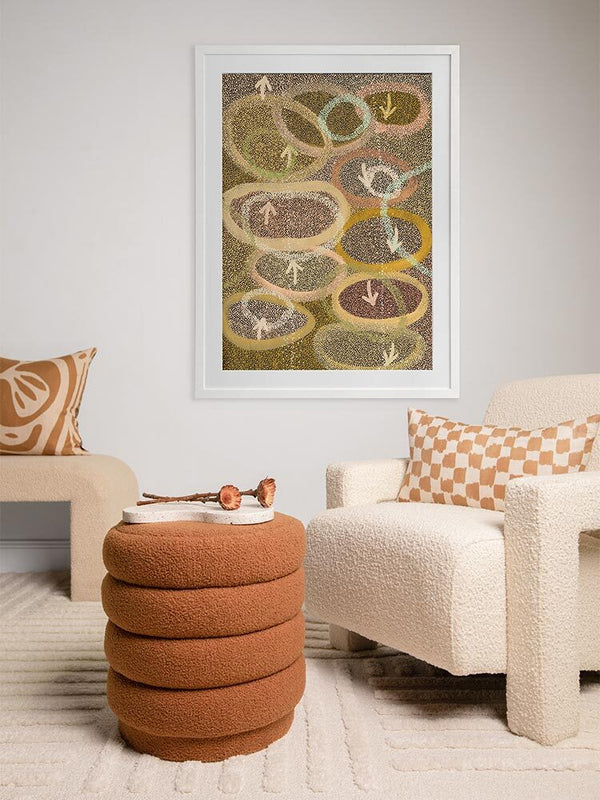 Yankirri Jukurrpa IV Multicolour Framed Art Print | Lifestyle