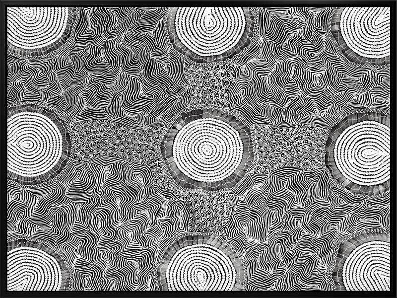 Pikilyi Jukurrpa Grey Canvas Art Print