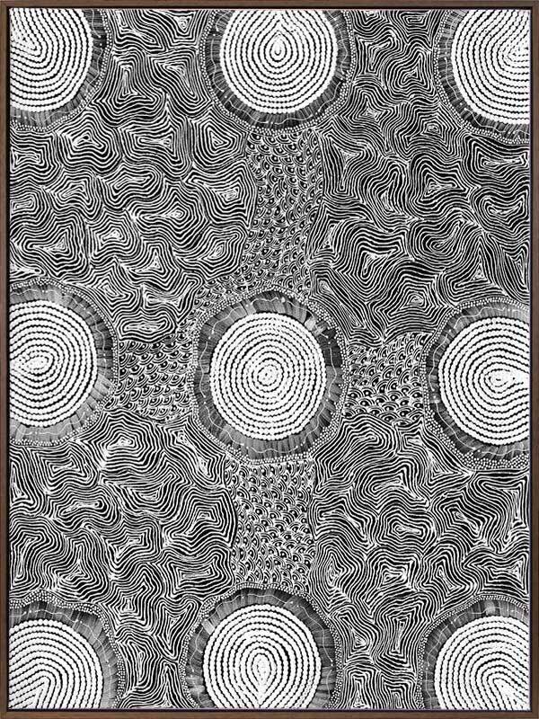 Pikilyi Jukurrpa Grey Canvas Art Print