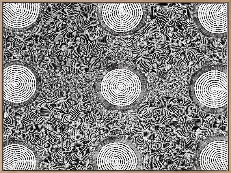 Pikilyi Jukurrpa Grey Canvas Art Print