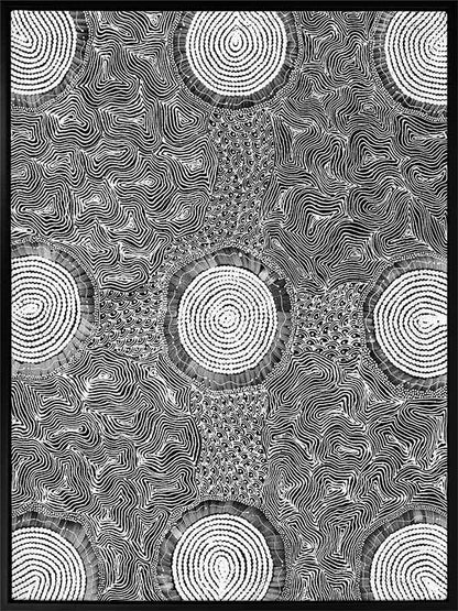 Pikilyi Jukurrpa Grey Canvas Art Print