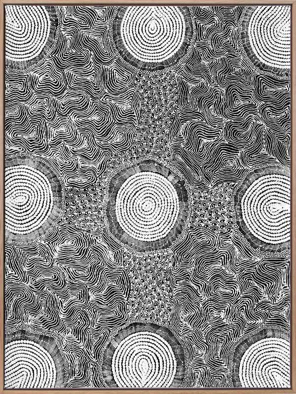 Pikilyi Jukurrpa Grey Canvas Art Print