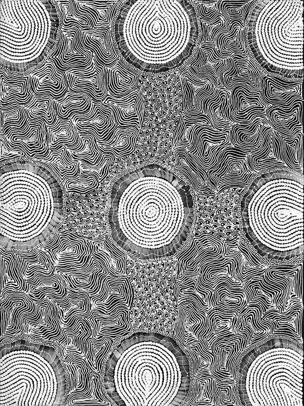 Pikilyi Jukurrpa Grey Canvas Art Print