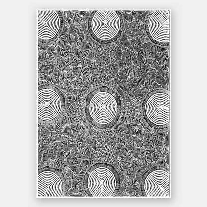 Pikilyi Jukurrpa Grey Unframed Art Print