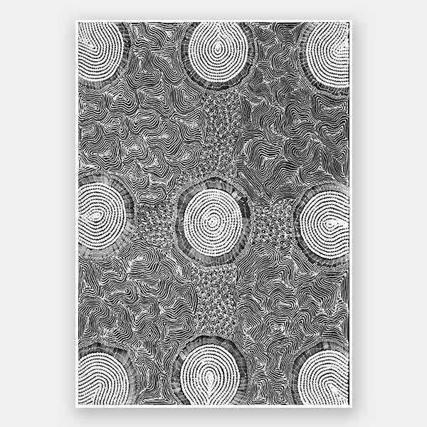 Pikilyi Jukurrpa Grey Unframed Art Print