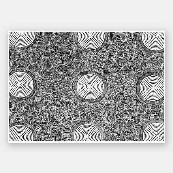 Pikilyi Jukurrpa Grey Unframed Art Print