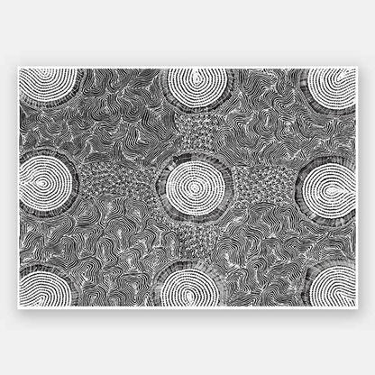 Pikilyi Jukurrpa Grey Unframed Art Print