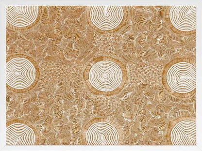 Pikilyi Jukurrpa Mustard Framed Art Print