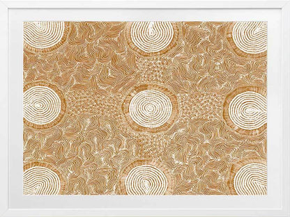 Pikilyi Jukurrpa Mustard Framed Art Print