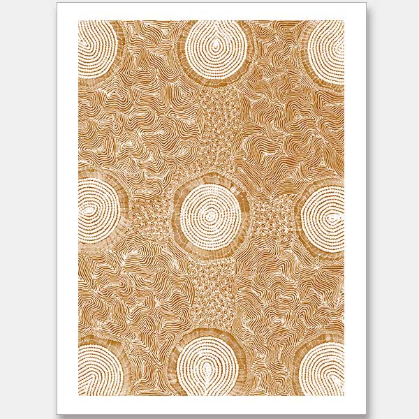 Pikilyi Jukurrpa Mustard Unframed Art Print