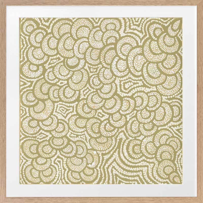 Lukarrara Jukurrpa Gold Framed Art Print