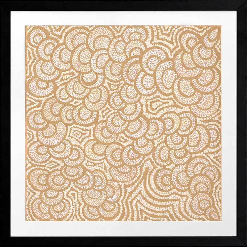 Lukarrara Jukurrpa Mustard Framed Art Print