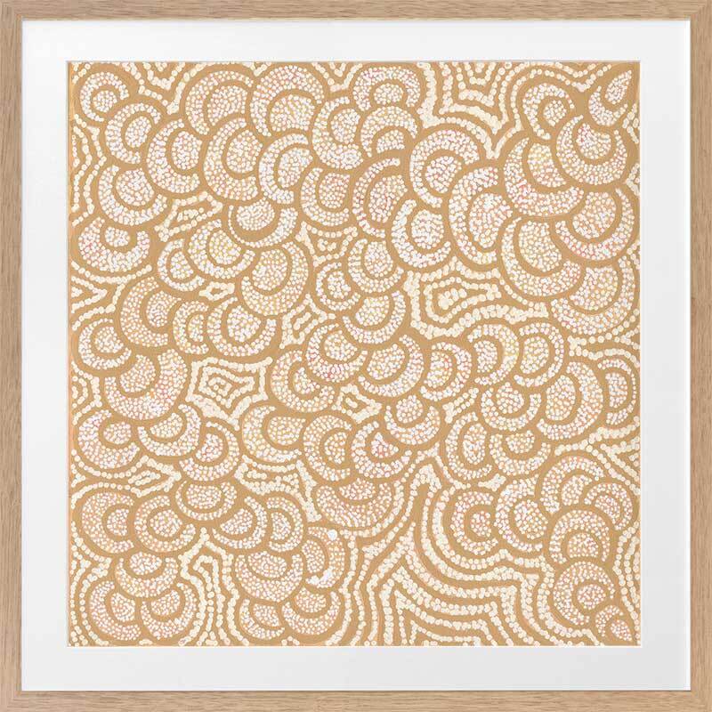 Lukarrara Jukurrpa Mustard Framed Art Print