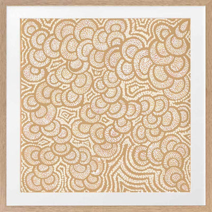 Lukarrara Jukurrpa Mustard Framed Art Print