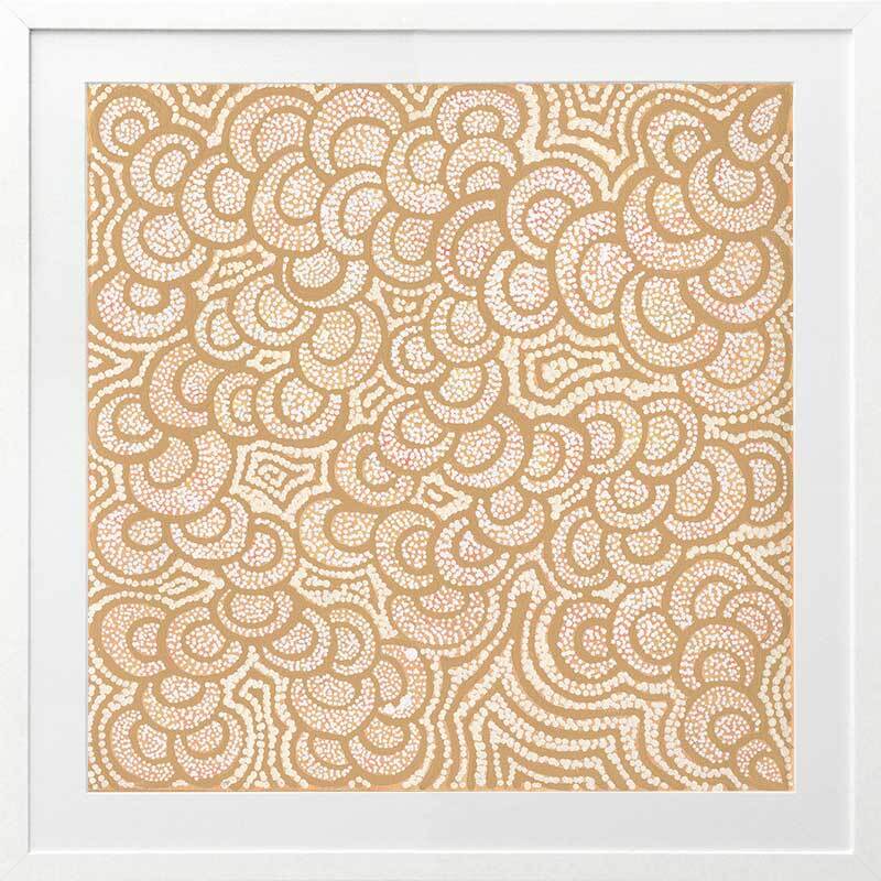 Lukarrara Jukurrpa Mustard Framed Art Print