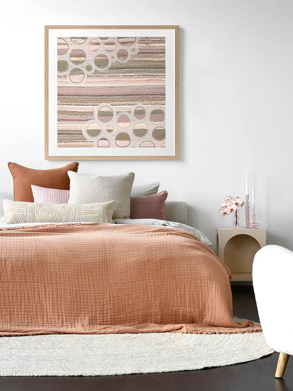 Wiradyuri Yiramiilan Purple Framed Art Print  | Lifestyle