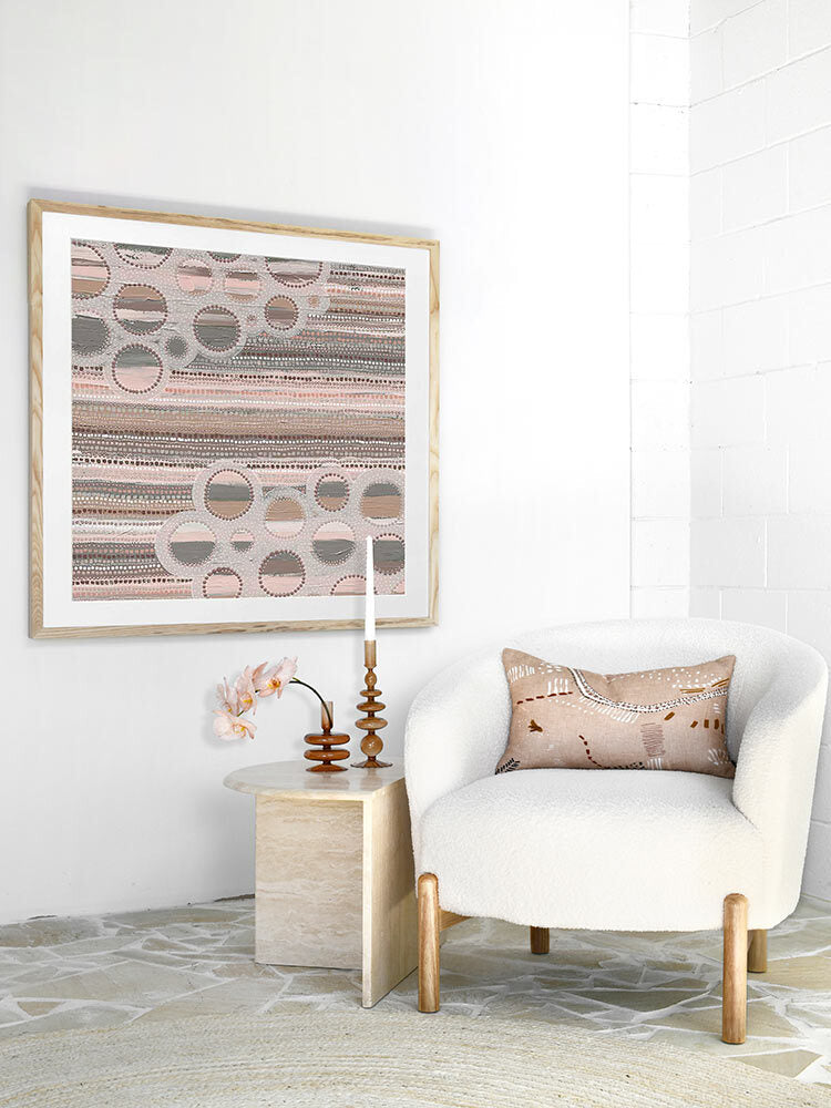 Wiradyuri Yiramiilan Grey Framed Art Print  | Lifestyle