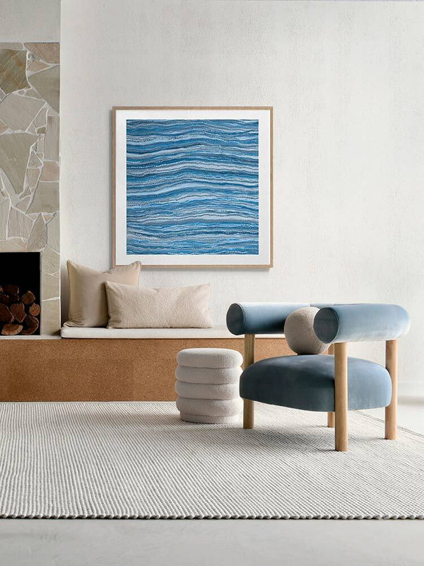 Dhaagun Blue Framed Art Print  | Lifestyle