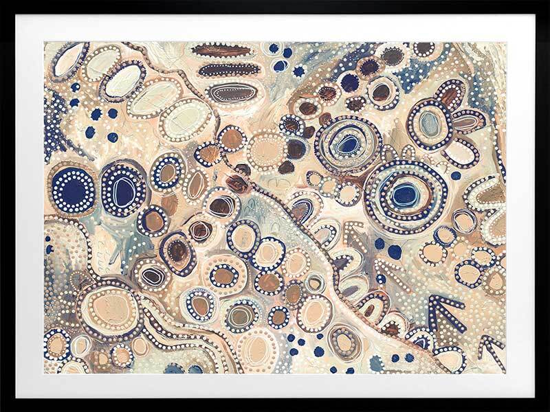 Ngu-Nha Neutral Blue Framed Art Print