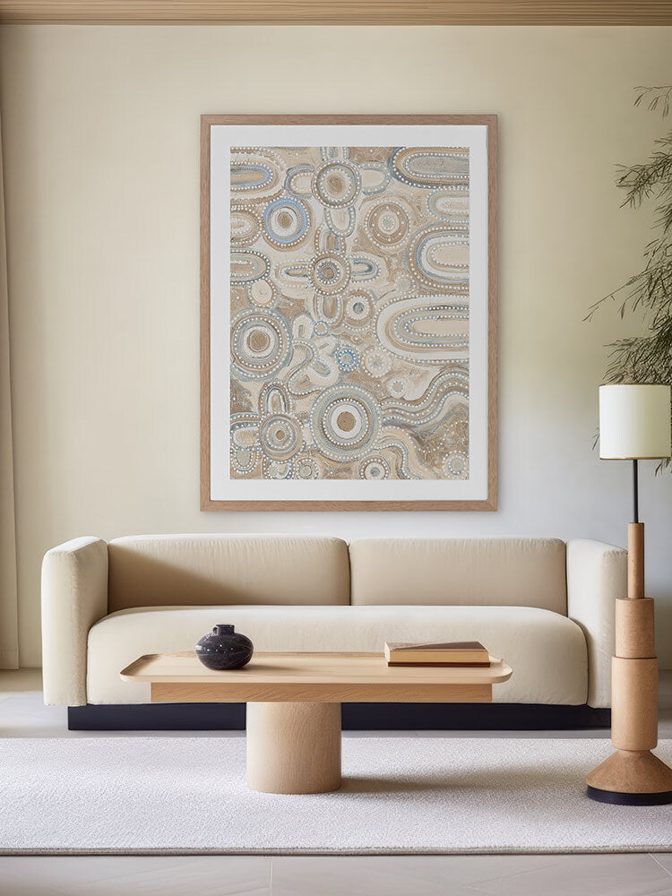 Yinaagang Neutral Framed Art Print | Lifestyle