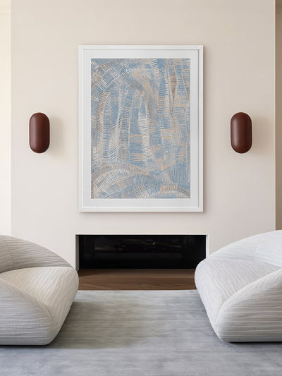 Dhala-Bu-Nya Light Blue Framed Art Print | Lifestyle