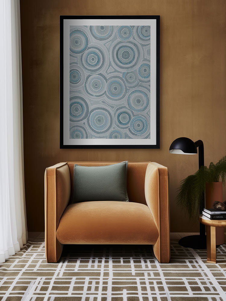 Nirrangi II Light Blue Framed Art Print | Lifestyle