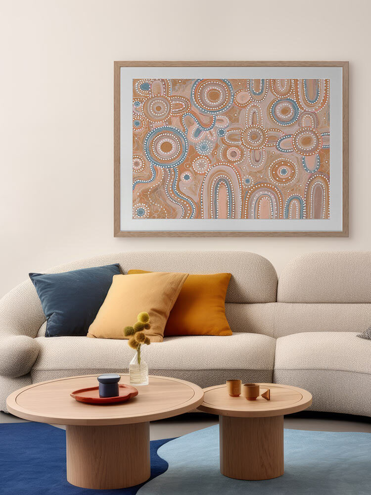 Yinaagang Blush Pink Framed Art Print | Lifestyle