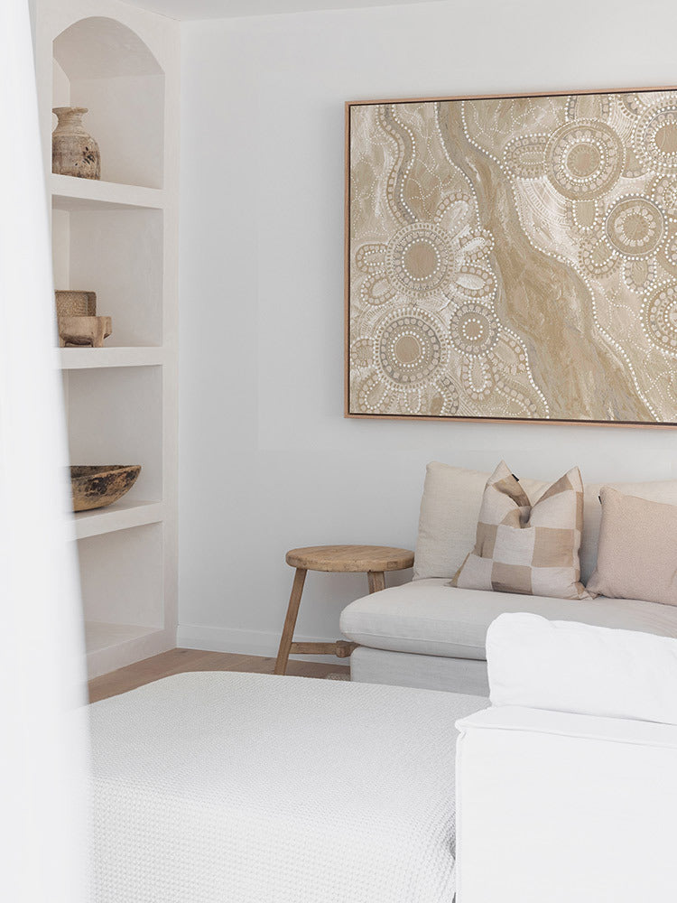 Bila III Neutral Canvas Art Print | Lifestyle