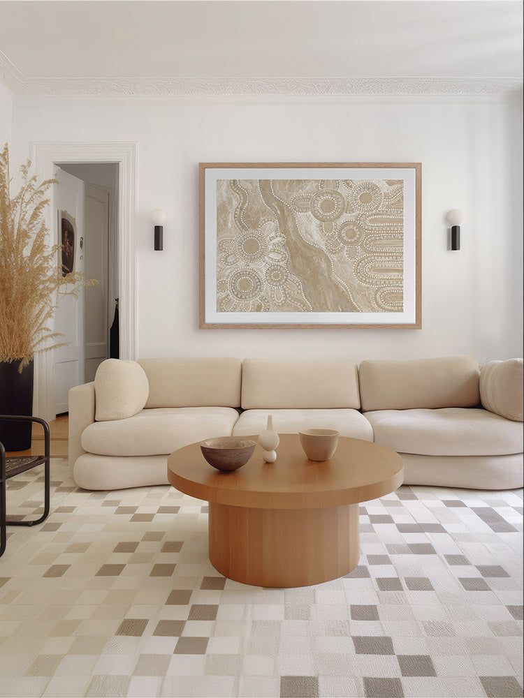 Bila III Neutral Framed Art Print | Lifestyle