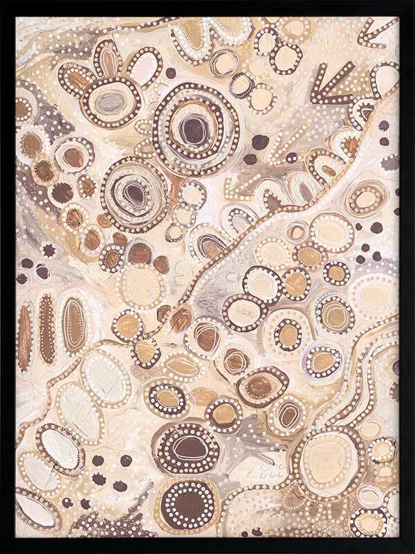 Ngu-Nha Neutral Brown Framed Art Print