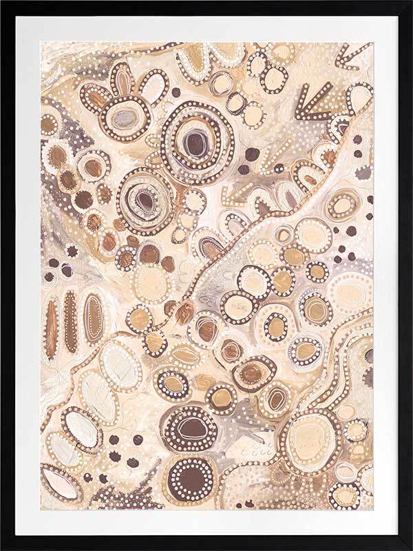 Ngu-Nha Neutral Brown Framed Art Print